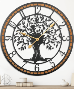 Wall Clocks for Living Room Decor, 24”Tree of Life Silent Large Wall Clock,Battery Operated