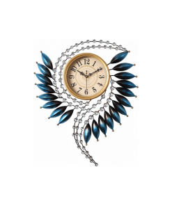 Crystal Metal Wall Clock Silent Non Ticking - 26"×21" Quality Quartz Battery Operated